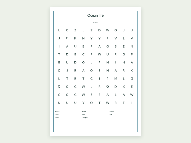 Preview of Word search puzzles
