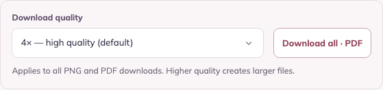 Download quality control above the previews in the English editor