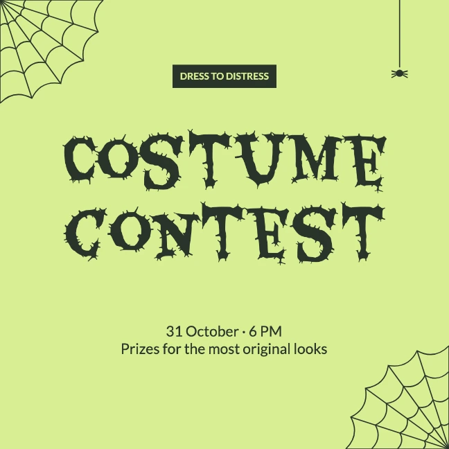 DRESS TO DISTRESS · Costume contest · 31 October · 6 PM Prizes for the most original looks