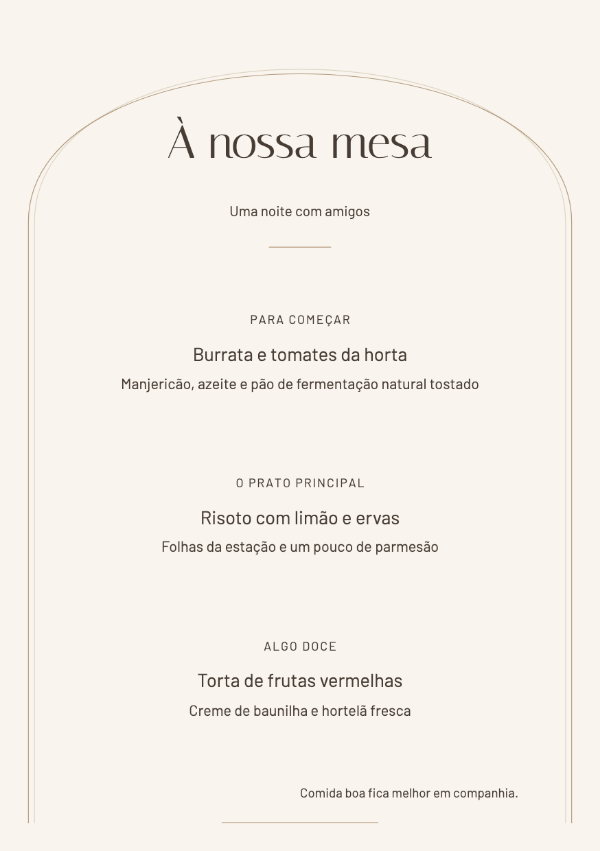 Arco moderno · Editar cardápio