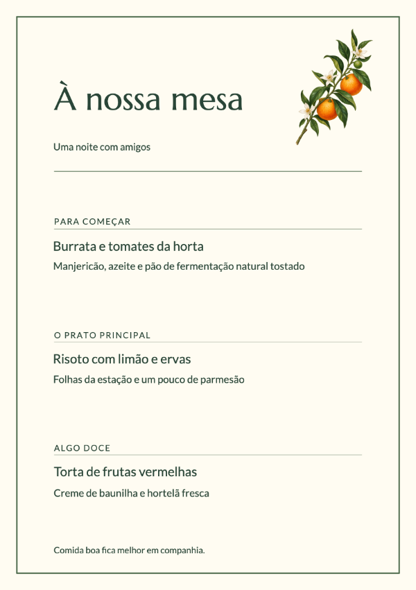 Menu coordenado