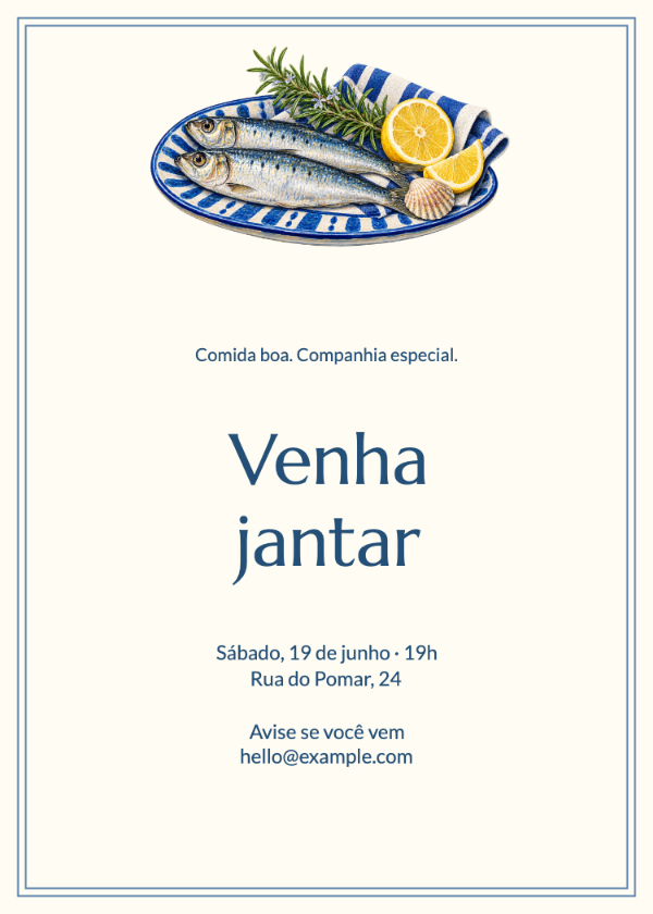 A mesa à beira-mar · Editar convite