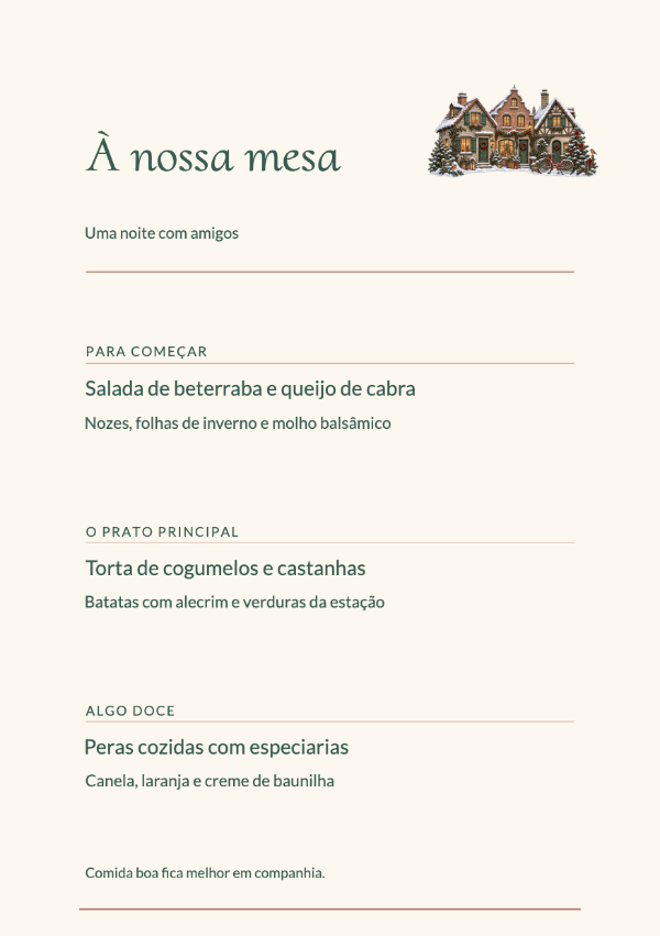 O jantar de inverno · Editar cardápio