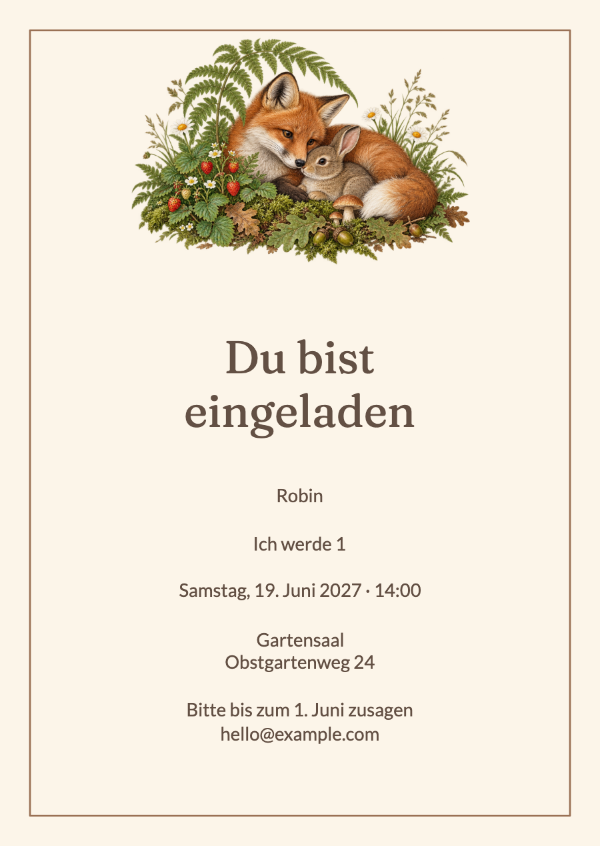 Ein kleines Abenteuer: Eine detailreiche Waldszene für eine Feier zum ersten Geburtstag.