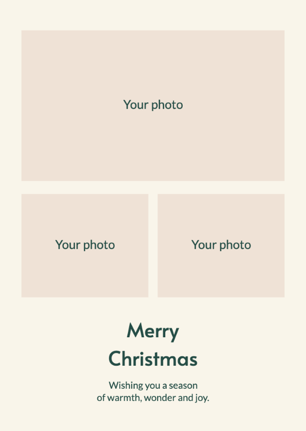 Three little memories: Three independently editable photographs in a modern holiday gallery.
