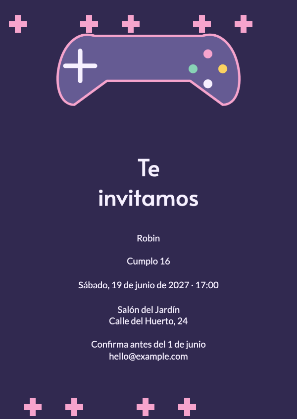 ¡Sube de nivel!: Estrellas de píxeles, un mando ilustrado y colores arcade intensos.