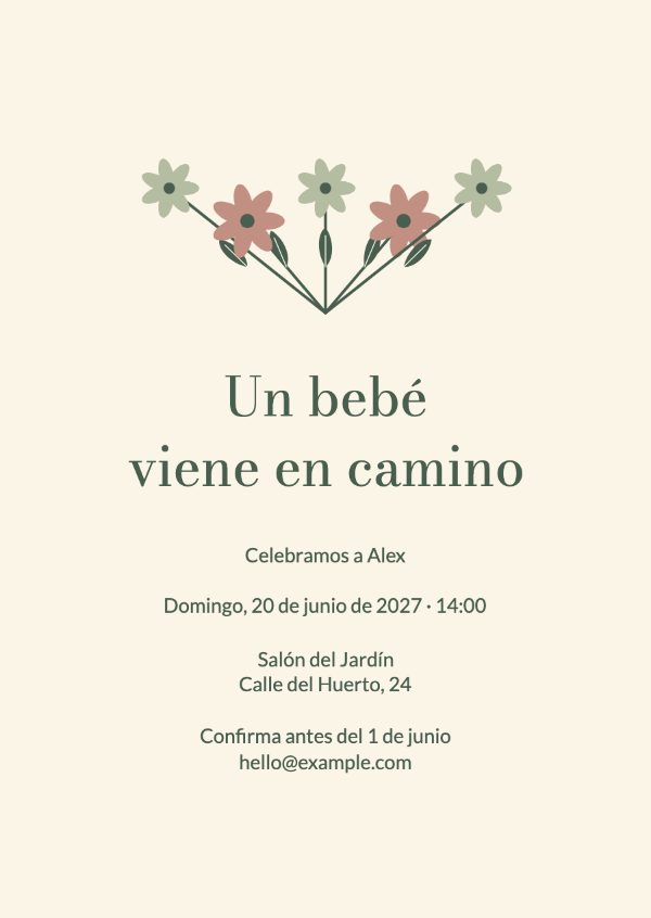 Una pequeña flor silvestre: Invitaciones para baby shower