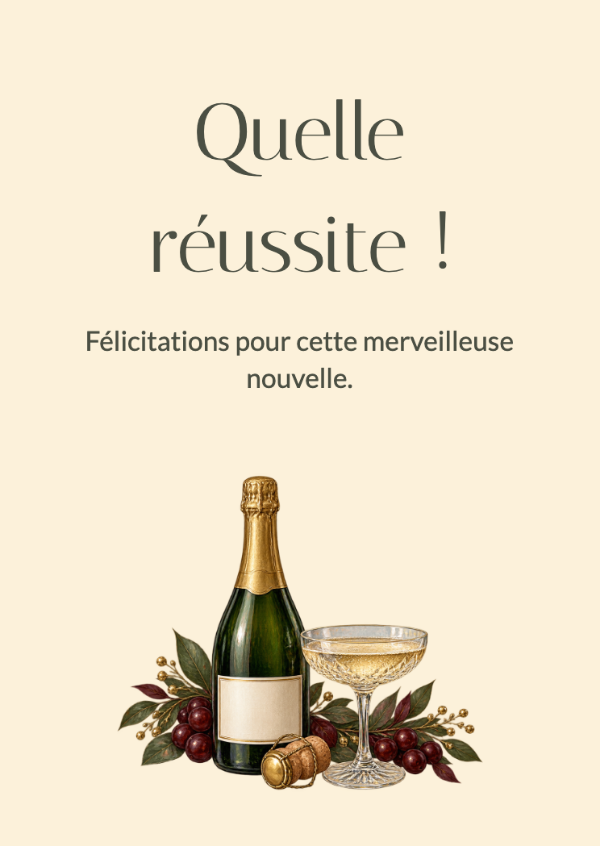 Trinquons à la bonne nouvelle: Cartes de félicitations