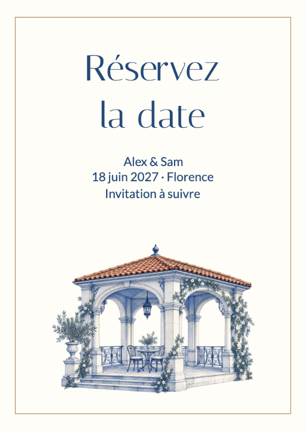 Rendez-vous au bord de la mer: Un pavillon méditerranéen finement dessiné en cobalt et ivoire.