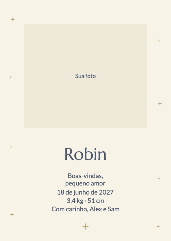 Nossa mais nova estrela: Anúncios de nascimento