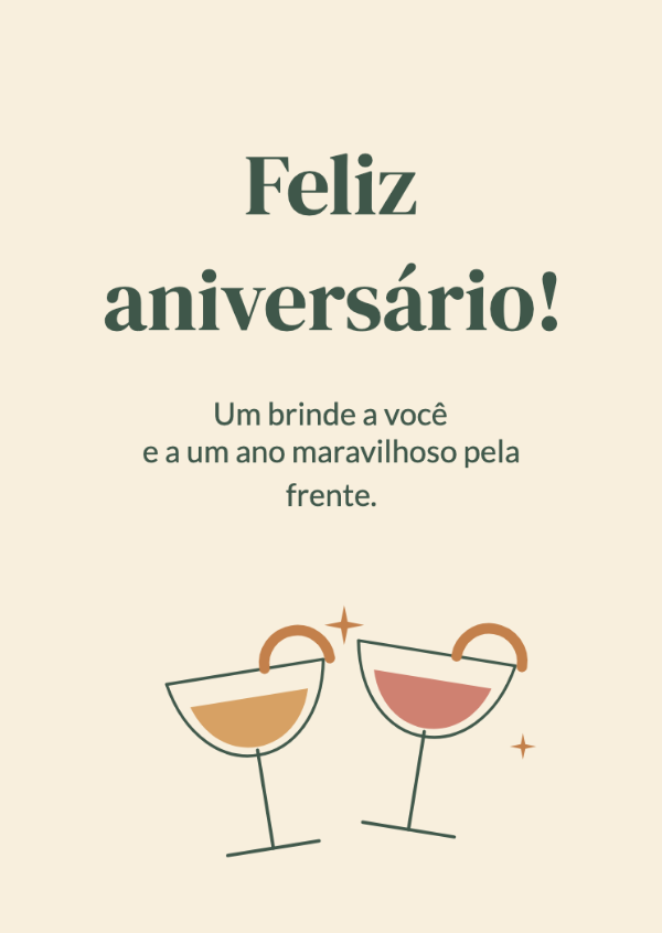 Um brinde a você: Duas taças coupé ilustradas, cascas de cítricos e um brilho de celebração.