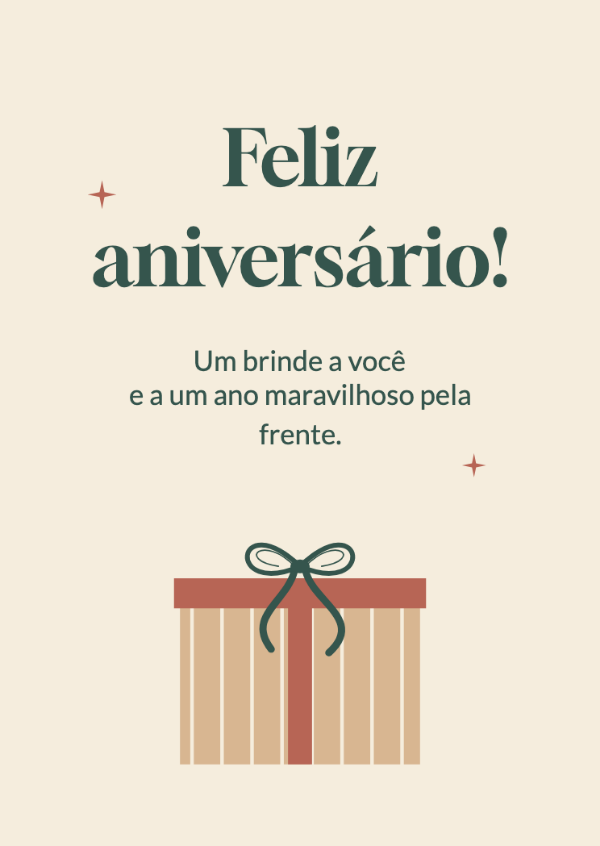 O melhor presente: Um presente bem embrulhado, com fita listrada e laço volumoso.