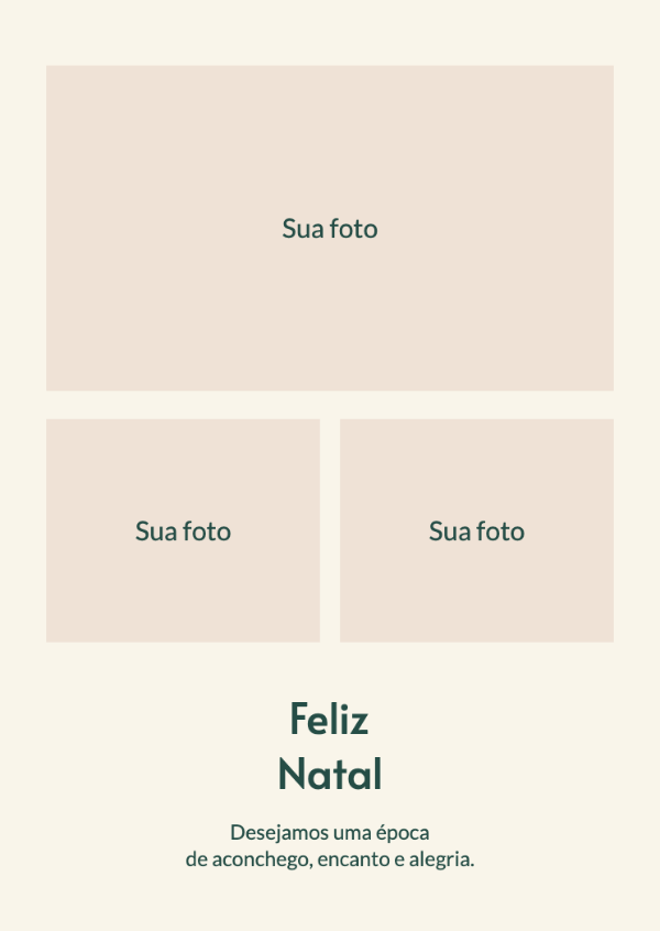 Três pequenas lembranças: Três fotografias editáveis de forma independente em uma galeria moderna de festas de fim de ano.