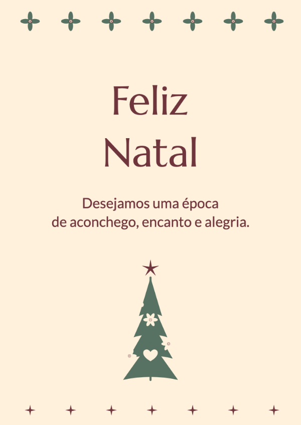 A árvore de Natal folclórica: Um pinheiro decorativo preenchido com flores folclóricas, corações e pequenas estrelas.