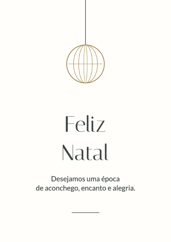 Um Natal tranquilo: Um ornamento de traço fino, uma linha delicada e bastante espaço em branco.