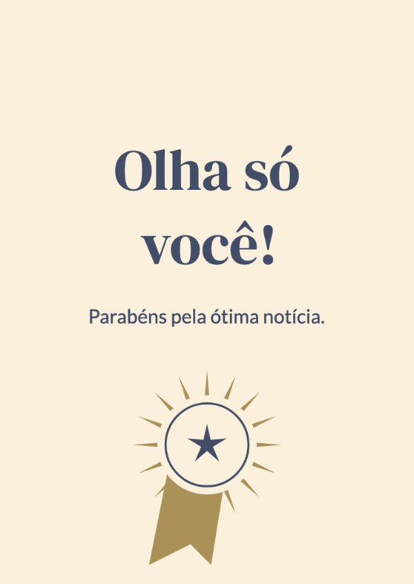 Você conquistou isso: Cartões de parabéns