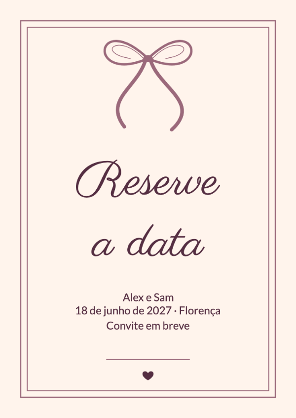 Unidos por um laço: Uma ilustração de fita de seda fluida e uma fonte cursiva elegante.