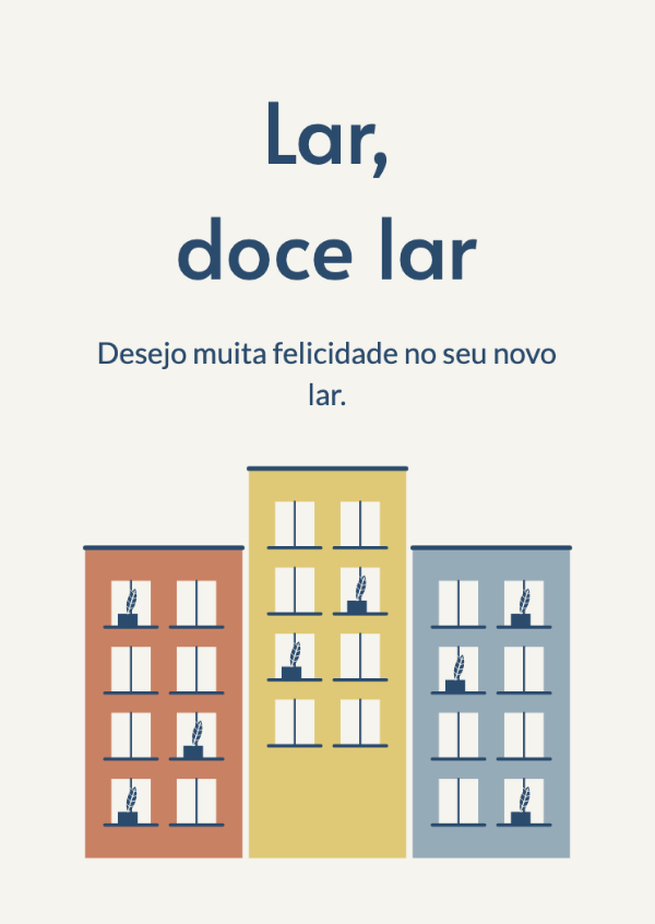 Seu lugar na cidade: Uma fachada colorida com varandas e pequenas plantas.