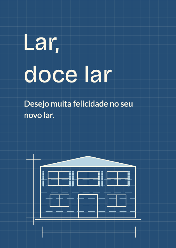 Planos para um lar feliz: Traços arquitetônicos finos e uma composição moderna em azul de planta técnica.