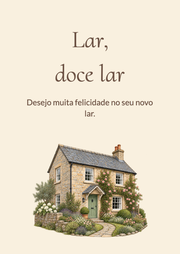 A casinha: Cartões de casa nova