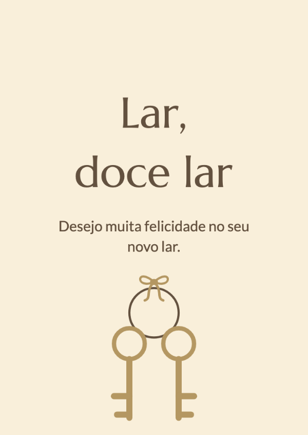 As chaves de um novo capítulo: Cartões de casa nova
