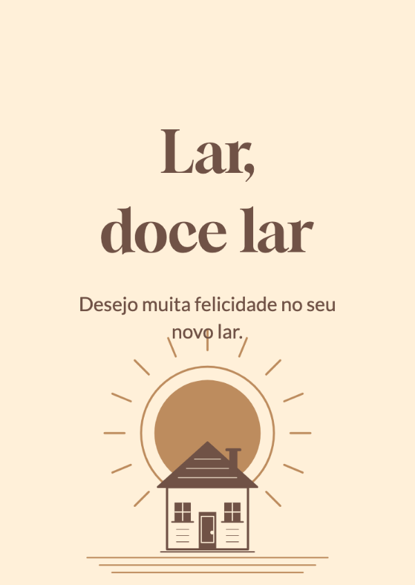 Nova manhã: Cartões de casa nova