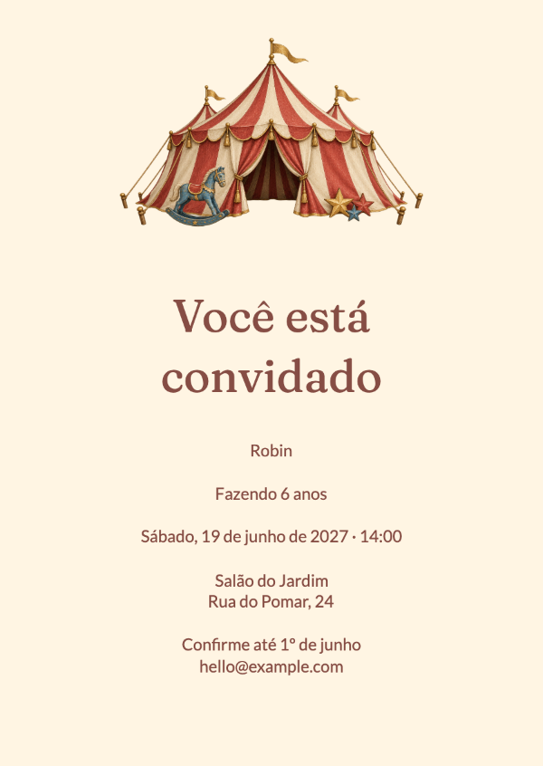 A grande pequena festa: Convites para festa de aniversário