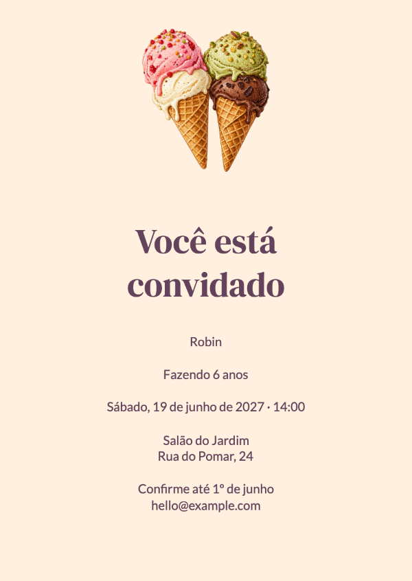 Uma porção de diversão: Convites para festa de aniversário