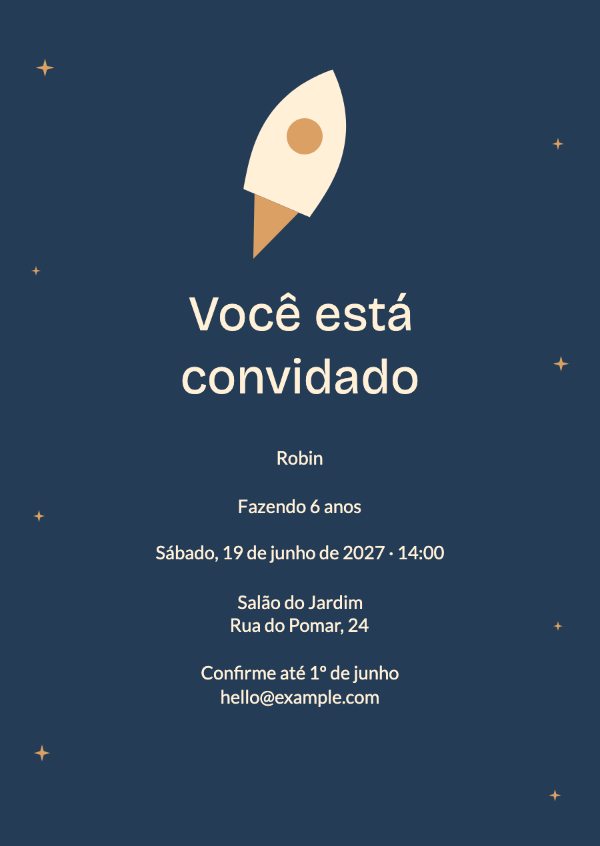 Explorador espacial: Convites para festa de aniversário