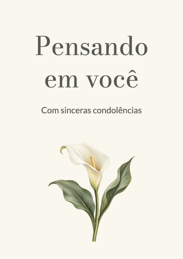 Um único lírio: Cartões de condolências