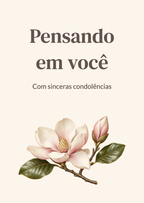 Luz de magnólia: Cartões de condolências