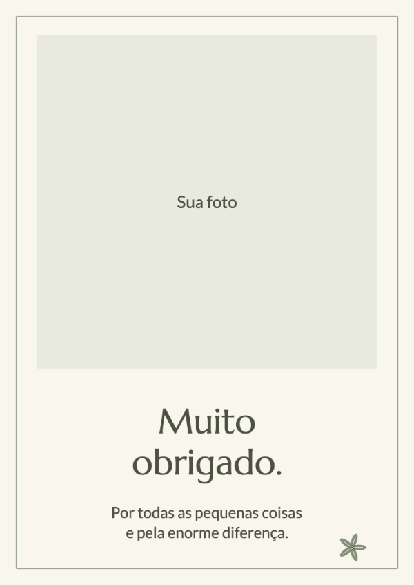 Um momento de gratidão: Sua fotografia se torna o centro de um bilhete pessoal de agradecimento.