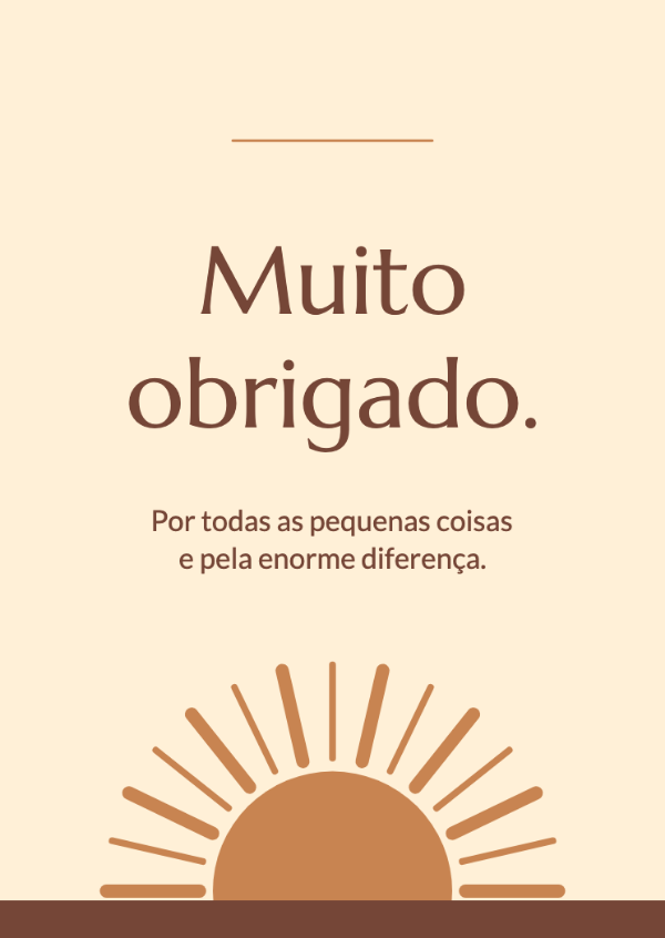 Você traz o sol: Raios de sol em camadas e curvas de terracota quente ao redor de uma mensagem tranquila.