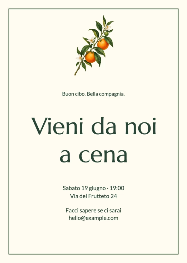 Organizza una cena