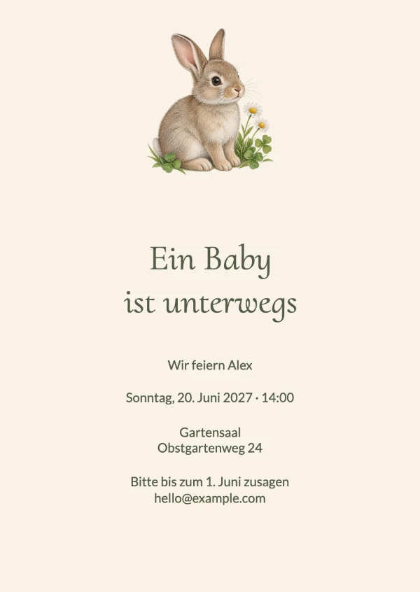 Einladungen zur Babyparty