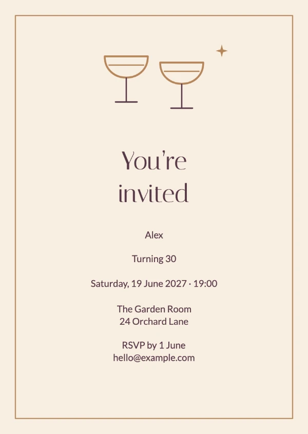Birthday party invitations