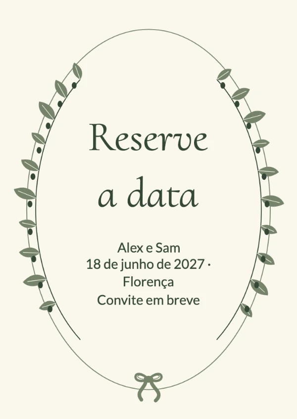 Cartões para reservar a data