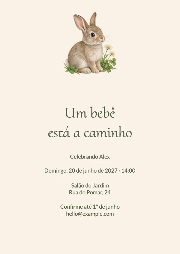 Convites de chá de bebê