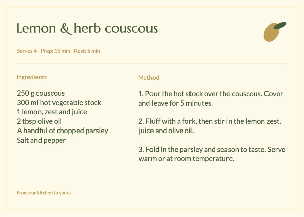 Recipe cards