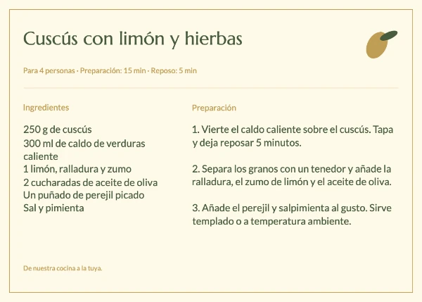 Tarjetas de recetas