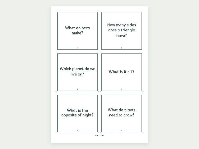 Printable flashcard maker