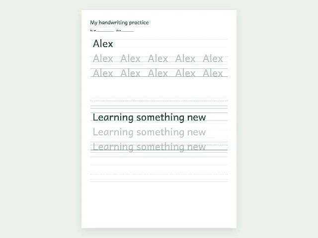 Handwriting practice sheet maker