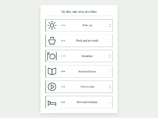 Visual schedule maker for printable routines