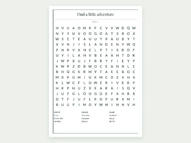 Free printable word search maker