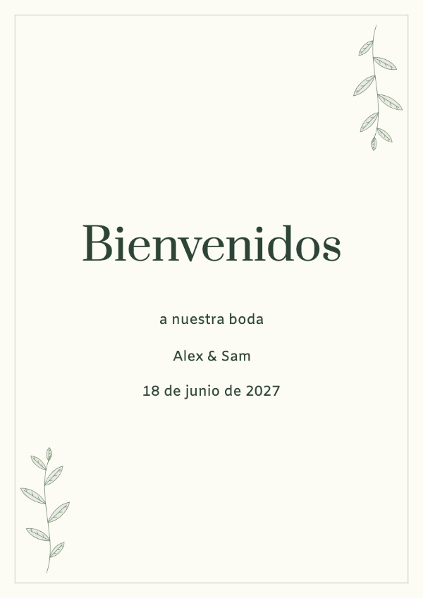 Verde jardín: Prata aporta trazos finos y un ritmo más formal a los nombres. Amiko ofrece un acompañamiento compacto. Comprueba los trazos finos en el papel que vas a usar antes de imprimir todo el conjunto.