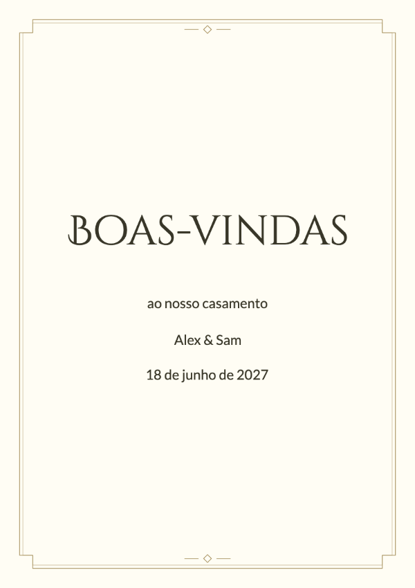 Champanhe déco: Cantos geométricos escalonados e maiúsculas decorativas inspiradas na Art Déco.