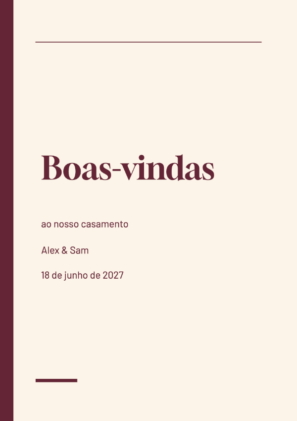Editorial bordô: Nomes em uma serifa escultural, espaçamento assimétrico e painéis em bordô intenso. Um layout editorial expressivo com texto de apoio simples e discreto.
