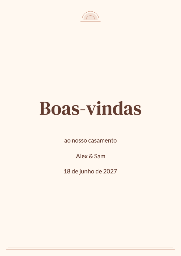 Pôr do sol terracota: Formas de sol em camadas e bordas cor de argila com nomes em serifas marcantes.