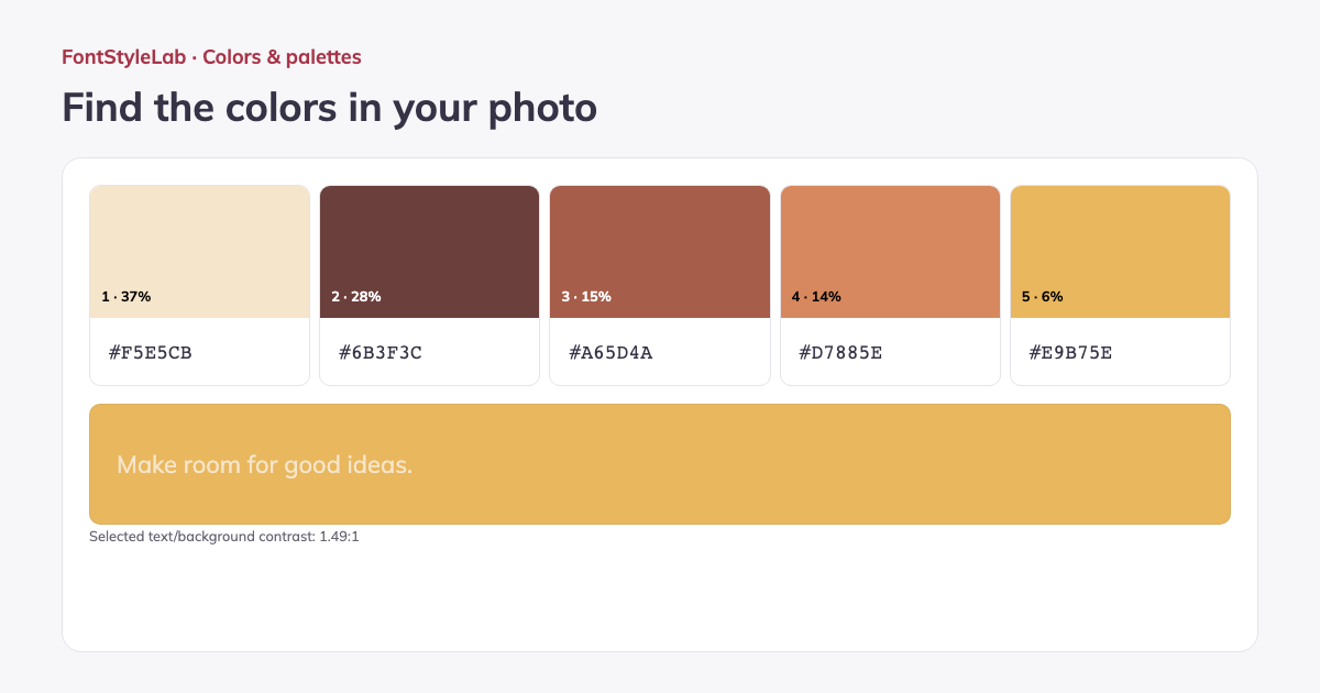 Cores de uma imagem: Exemplo criado com esta ferramenta