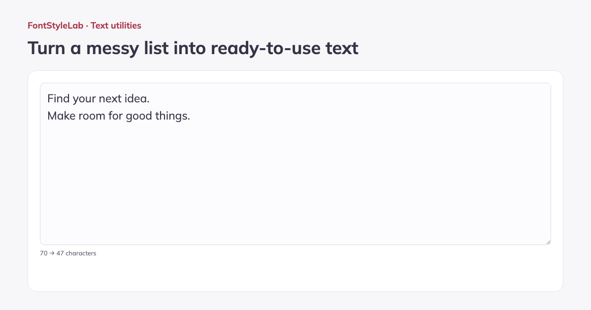 Limpador de texto: Exemplo criado com esta ferramenta
